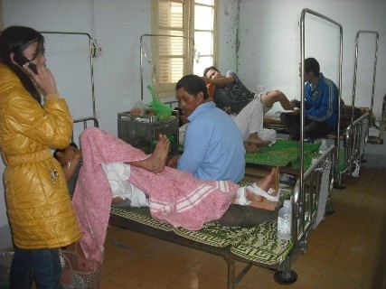 Các nạn nhân đang điều trị tại bệnh viện Đa khoa Nghệ An.